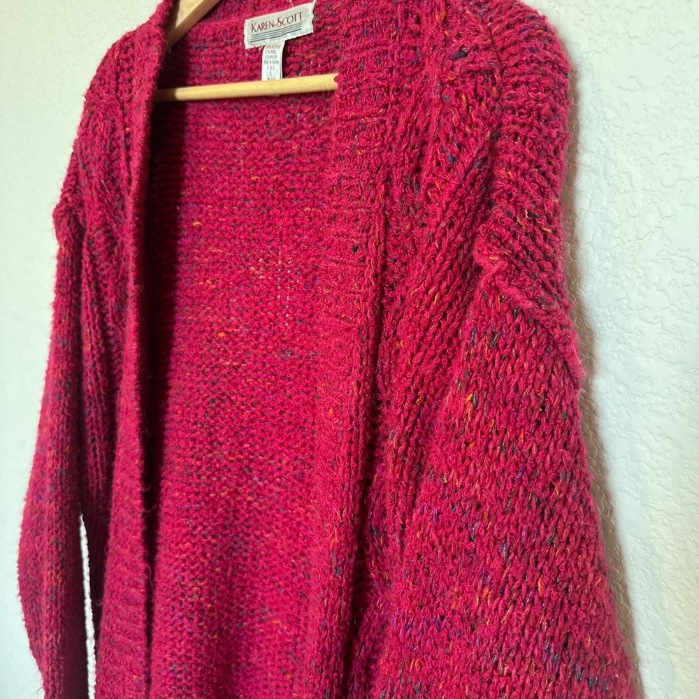 Karen Scott Women's Vibrant Red Cardigan